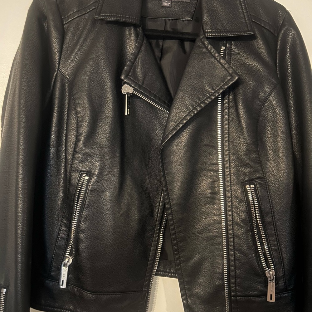 Kenneth Cole Reaction Black Leather Outerwear